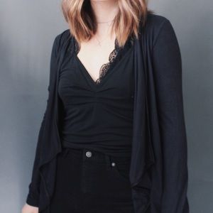 Faux Suede Long Cardigan